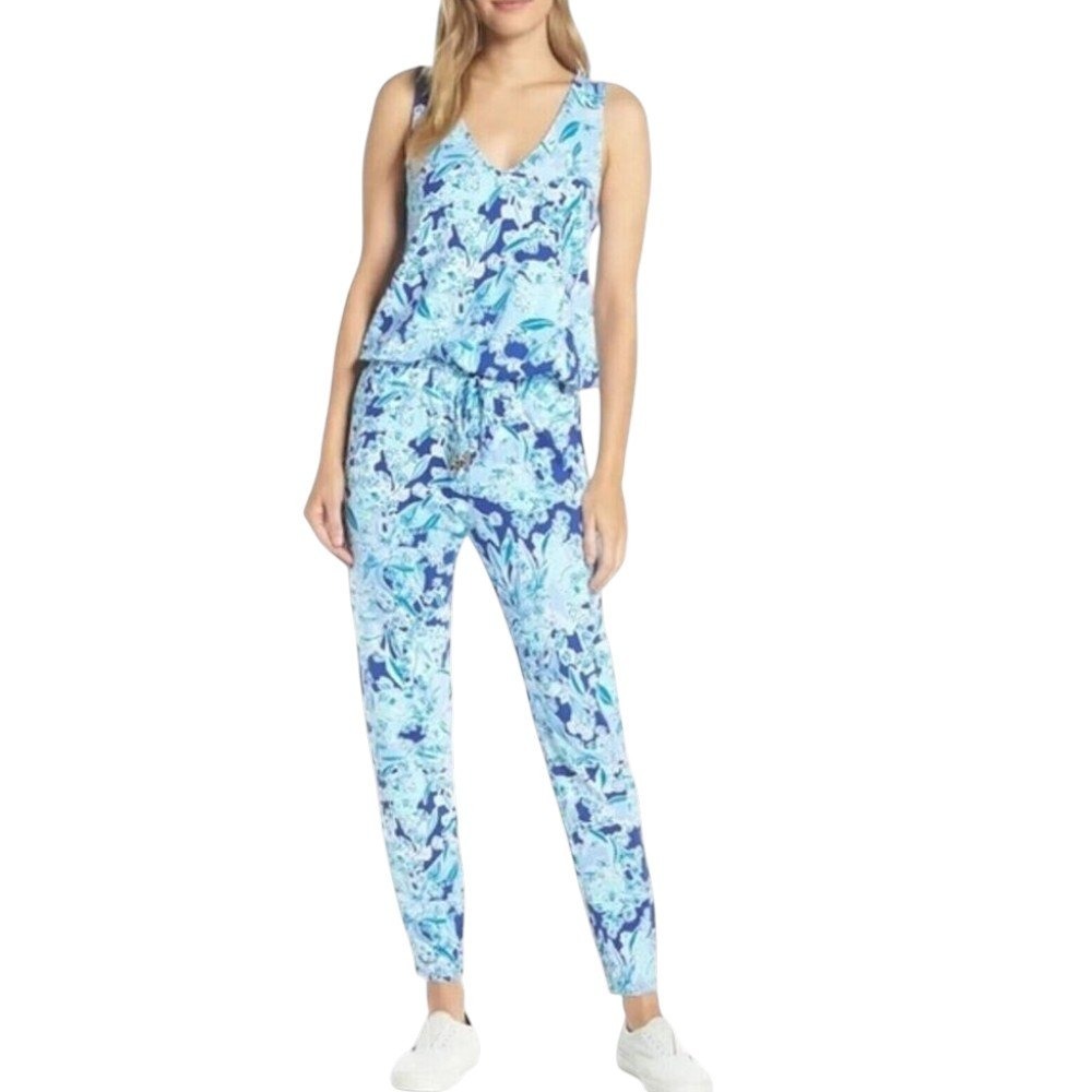Lilly Pulitzer Paulina Jumpsuit Koalafications Blue Purple Size Small